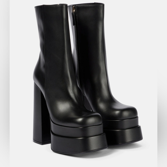 Versace - Intrico leather platform ankle boots - Picture 1 of 16